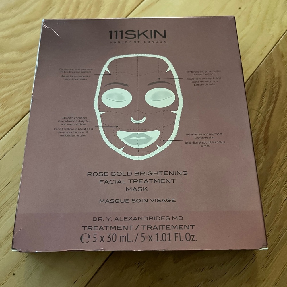 111SKIN Rose Gold Brightening Facial Treatment Mask, NIB